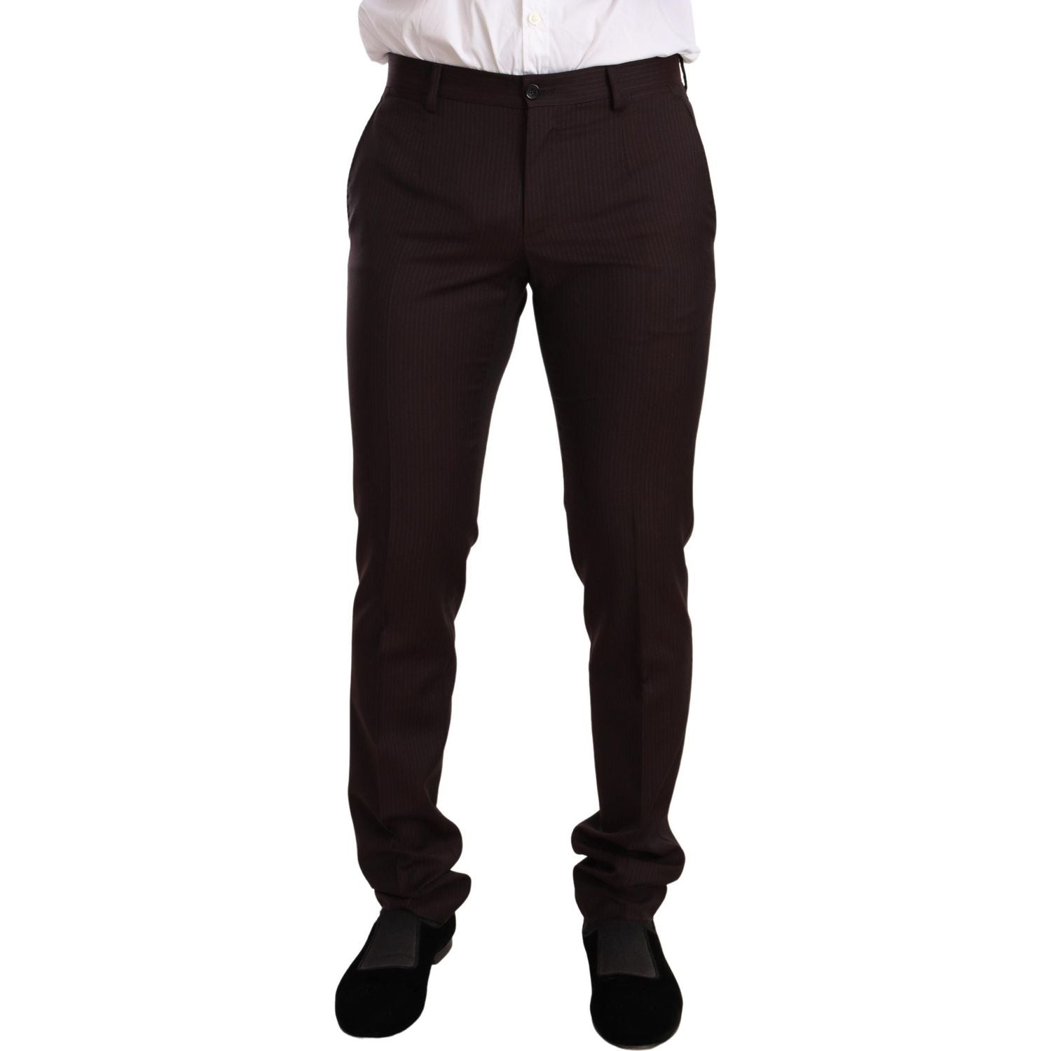 优雅波尔多条纹马提尼西装