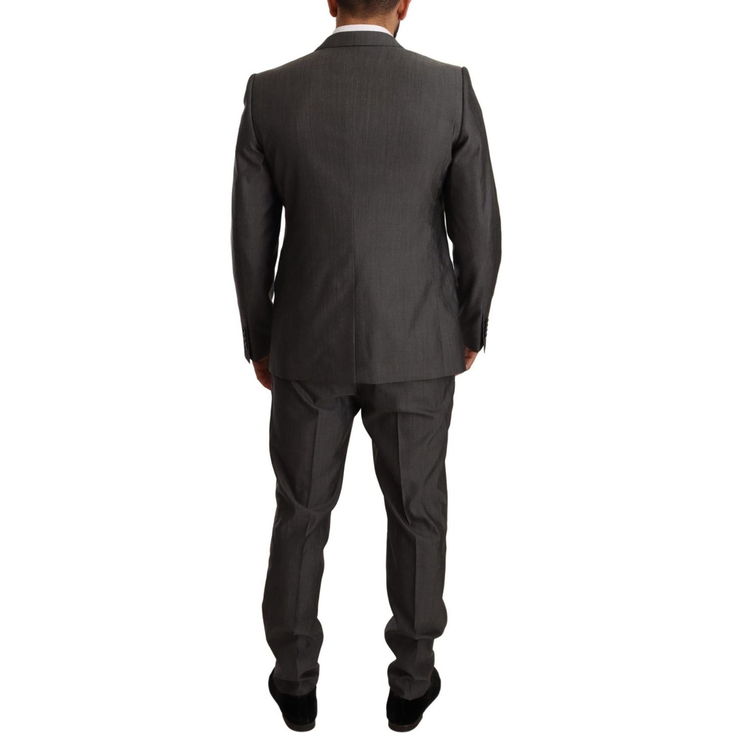 Dolce & Gabbana Gray Metallic MARTINI Slim Fit Set Suit