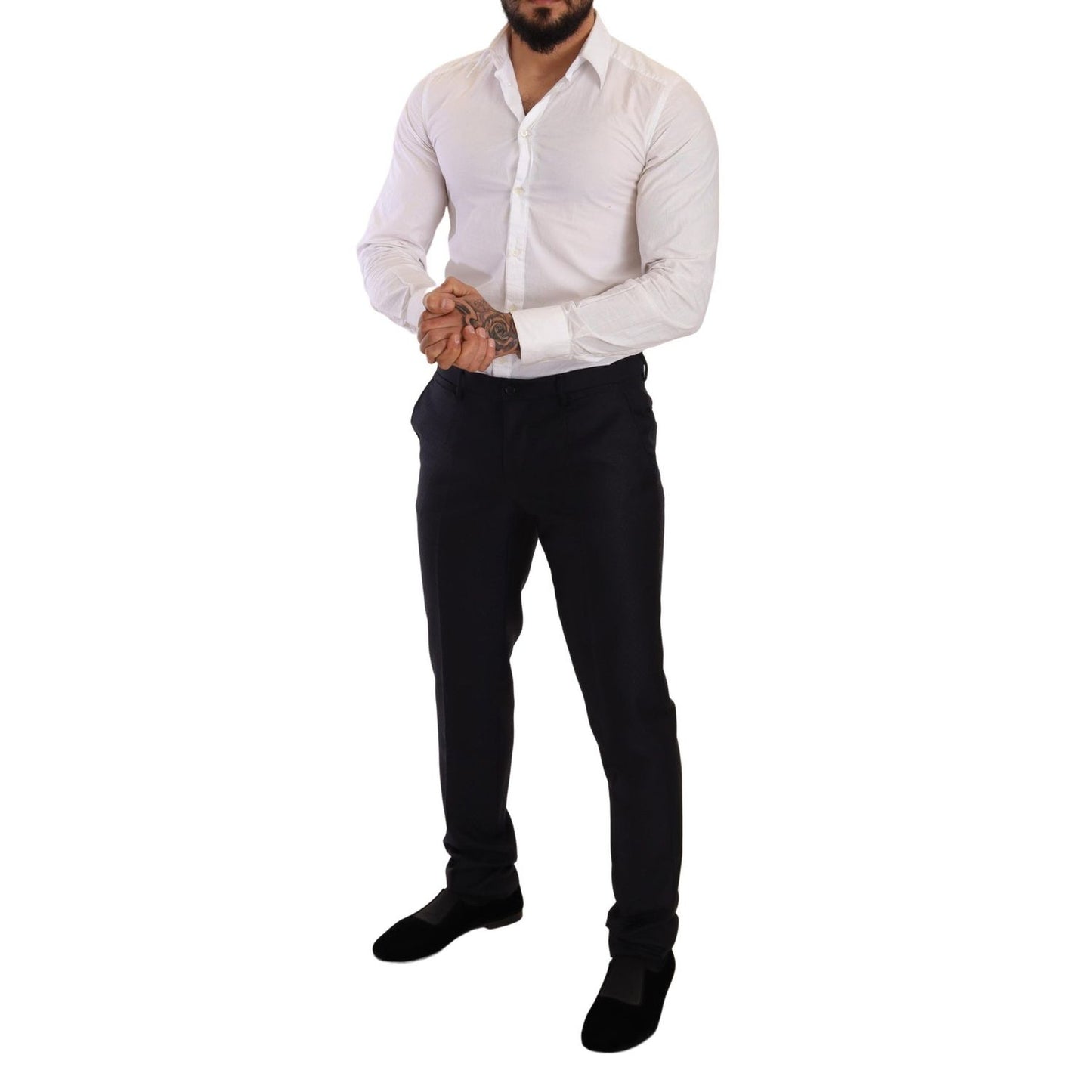 Dolce & Gabbana Blue Pattern MARTINI SLIM FIT 2 Piece Suit