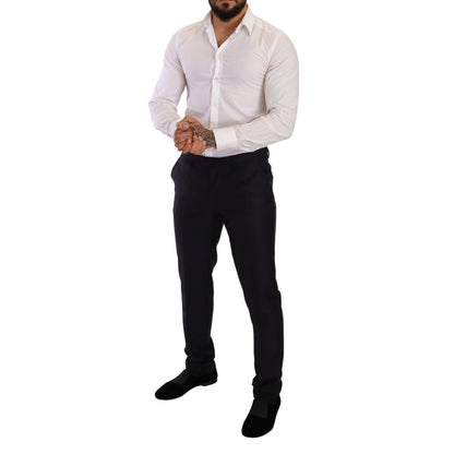 Dolce & Gabbana Blue Pattern MARTINI SLIM FIT 2 Piece Suit