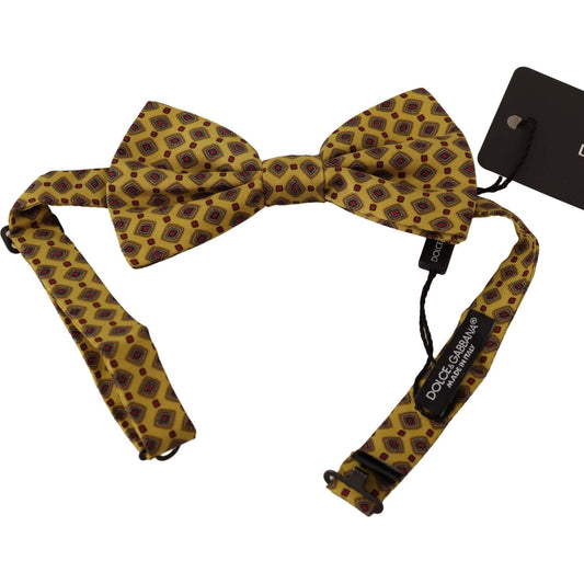 Dolce & Gabbana Elegant Yellow Silk Bow Tie Bow Tie Dolce & Gabbana