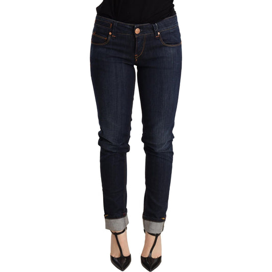 Acht Blue Washed Low Waist Skinny Denim Trouser