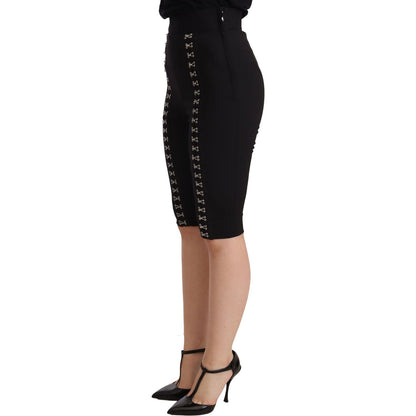 Dolce & Gabbana Black Wool Stretch Slim Fit High Waist Shorts