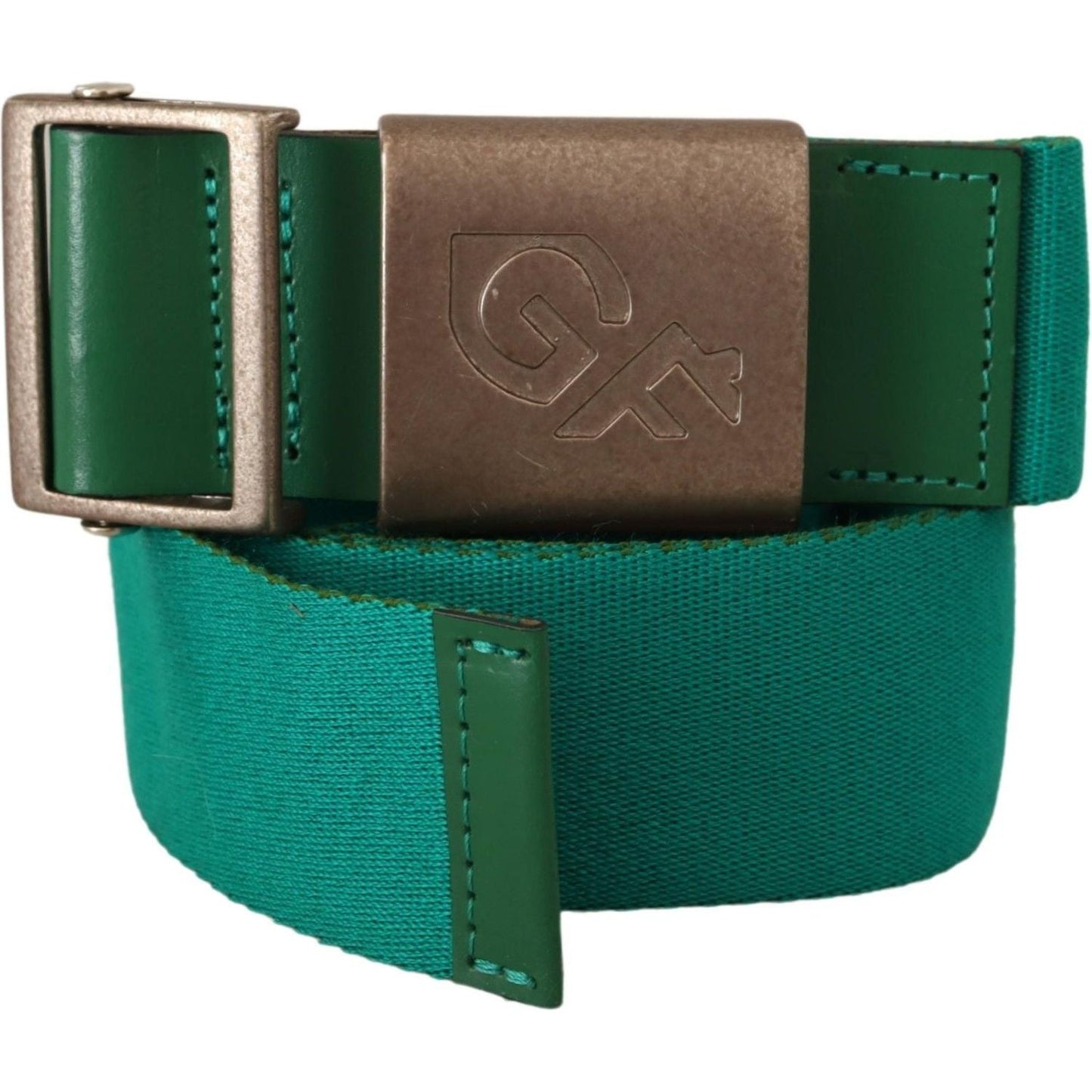 GF Ferre Elegant Green Adjustable Cotton Belt MAN BELTS GF Ferre