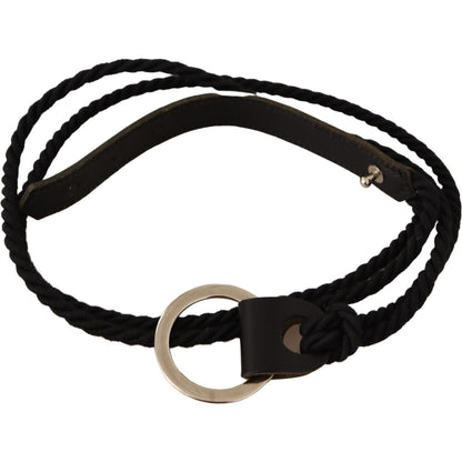 MILA SCHÖN Black Leather Slim Women Waistband Metal Buckle Belt