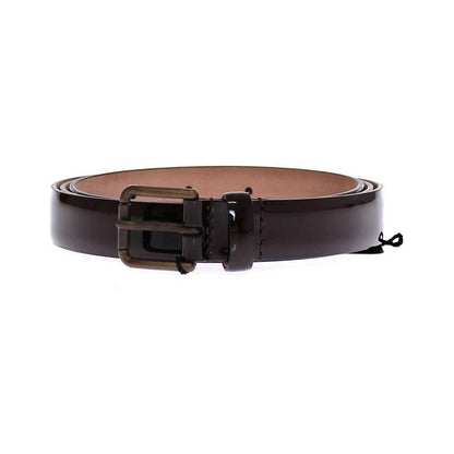 Dolce & Gabbana Brown Leather Logo Belt Cintura Belt
