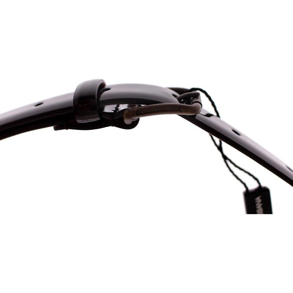 Dolce & Gabbana Brown Leather Logo Belt Cintura Belt