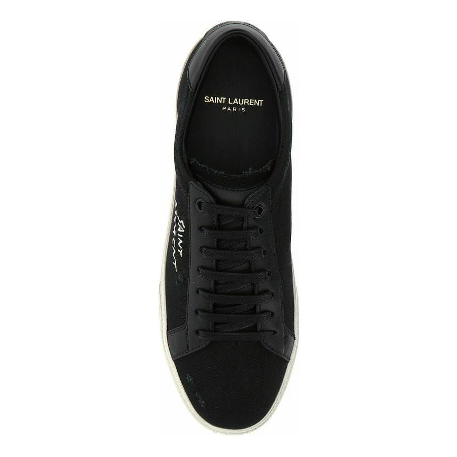 Saint Laurent Sleek Black Canvas & Leather Low-Top Sneakers MAN SNEAKERS Saint Laurent