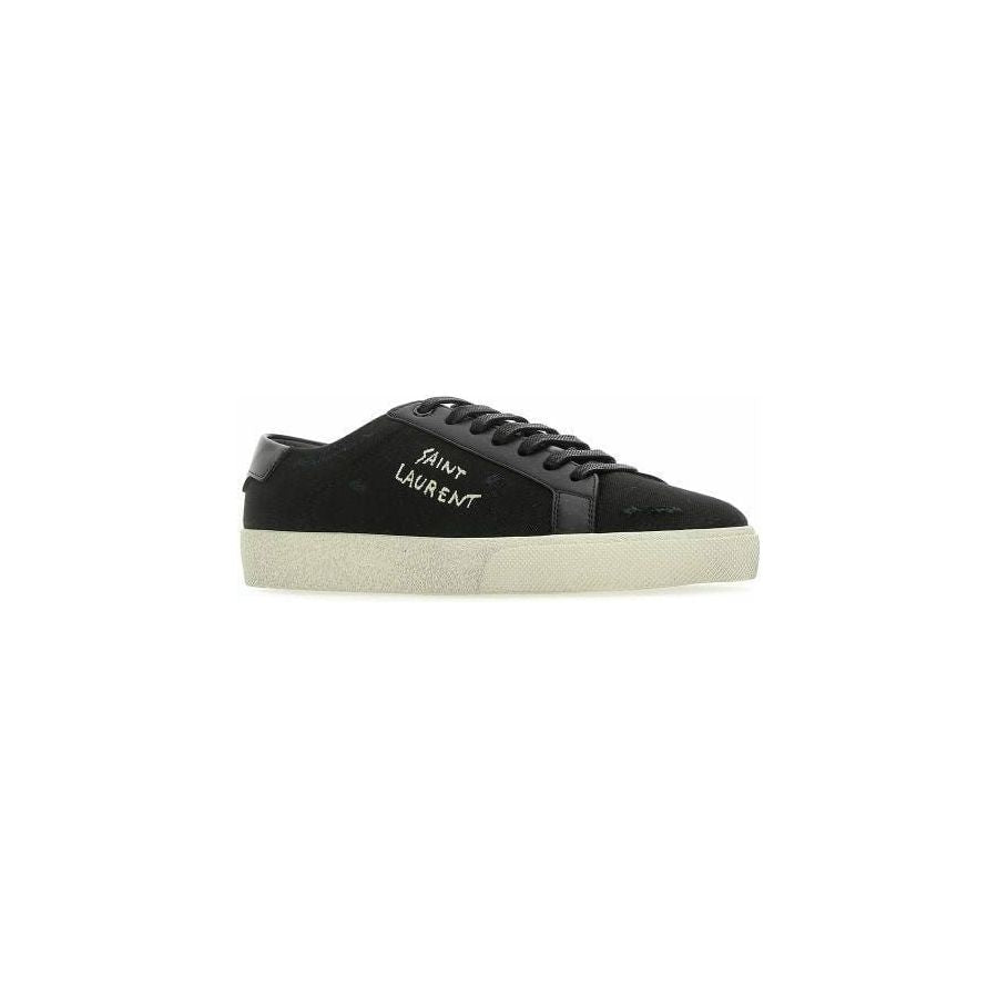 Saint Laurent Sleek Black Canvas & Leather Low-Top Sneakers MAN SNEAKERS Saint Laurent