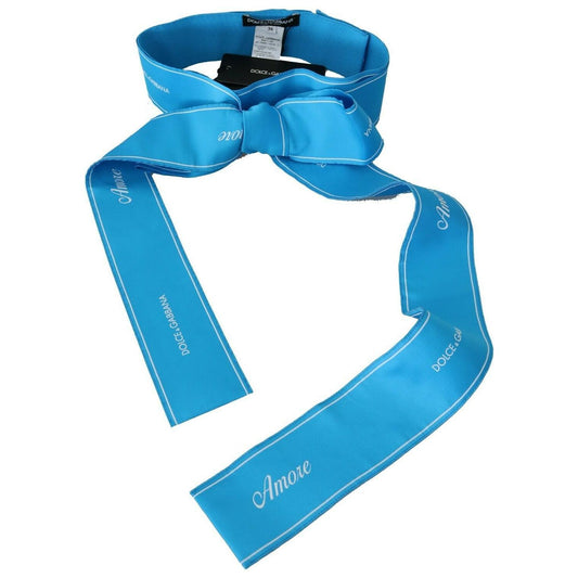 Dolce & Gabbana Elegant Bow Snap Blue Waist Belt WOMAN BELTS Dolce & Gabbana