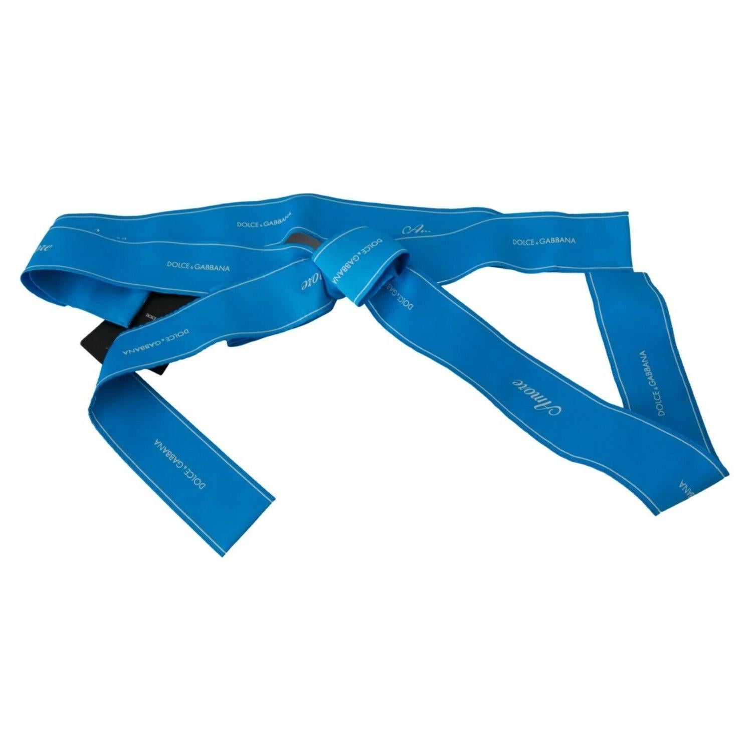 حزام خصر أزرق أنيق من دولتشي آند غابانا مع فيونكة