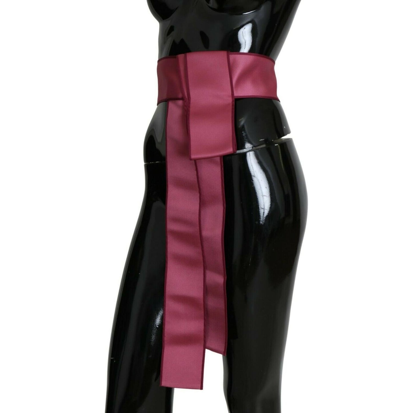 Dolce & Gabbana Pink 100% Silk 3 Button Closure Wide Waist Belt