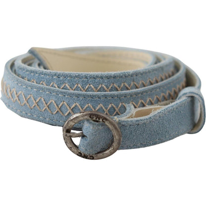 Costume National Blue Skinny Leather Fashion Waist Belt