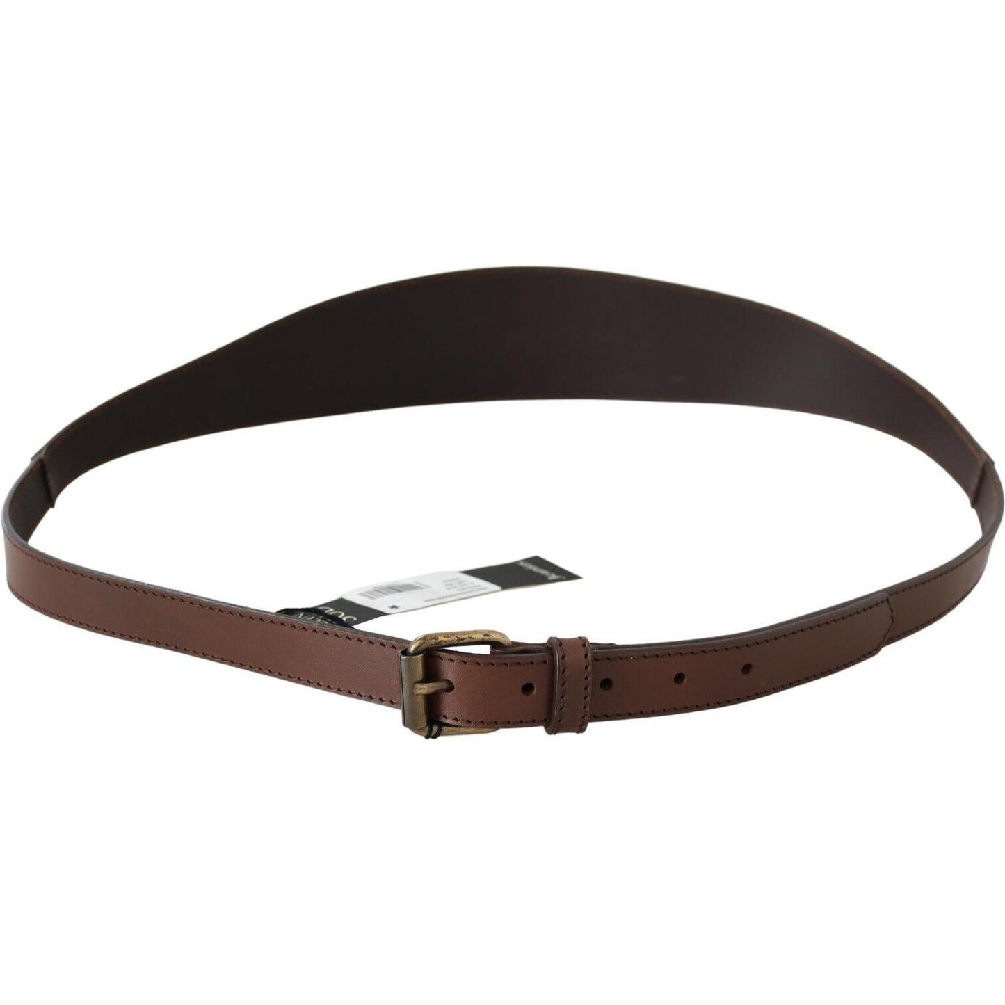 PLEIN SUD Chic Brown Leather Fashion Belt with Bronze-Tone Hardware WOMAN BELTS PLEIN SUD