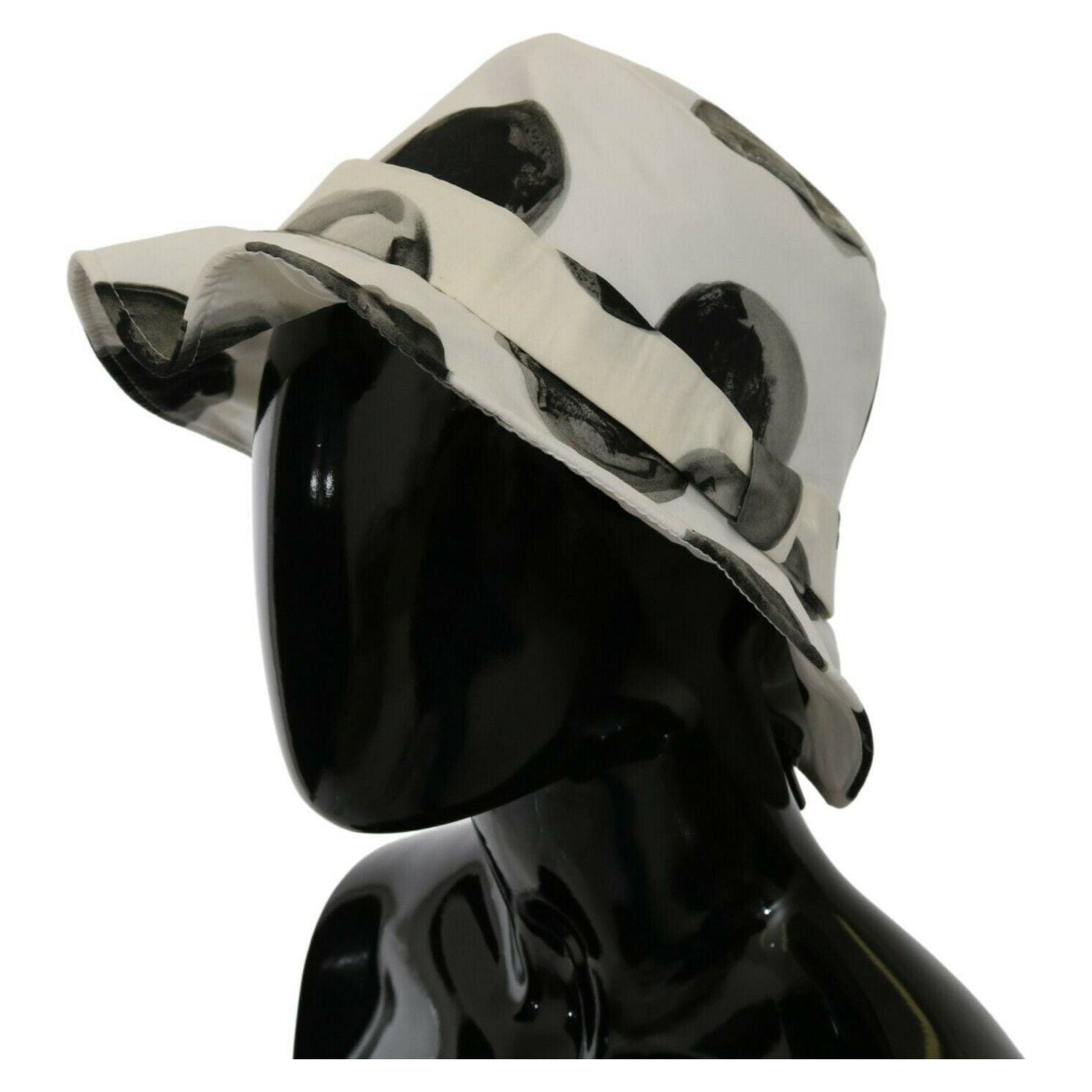 قبعة دلو من القطن منقطة من دولتشي آند غابانا - أبيض وأسود