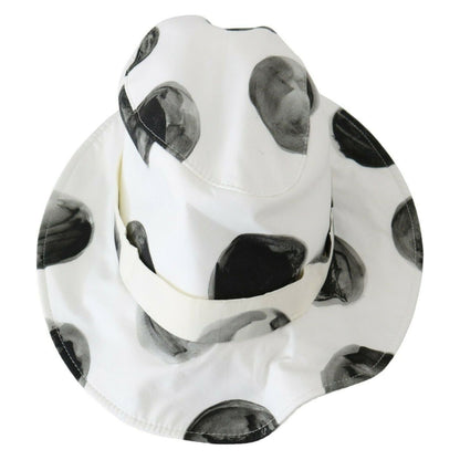 Dolce & Gabbana White Cotton Big Polka Dot Pattern Bucket Hat