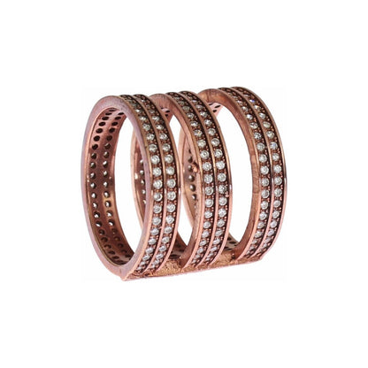 Nialaya Gold 925 Silver Clear CZ Pink Ring