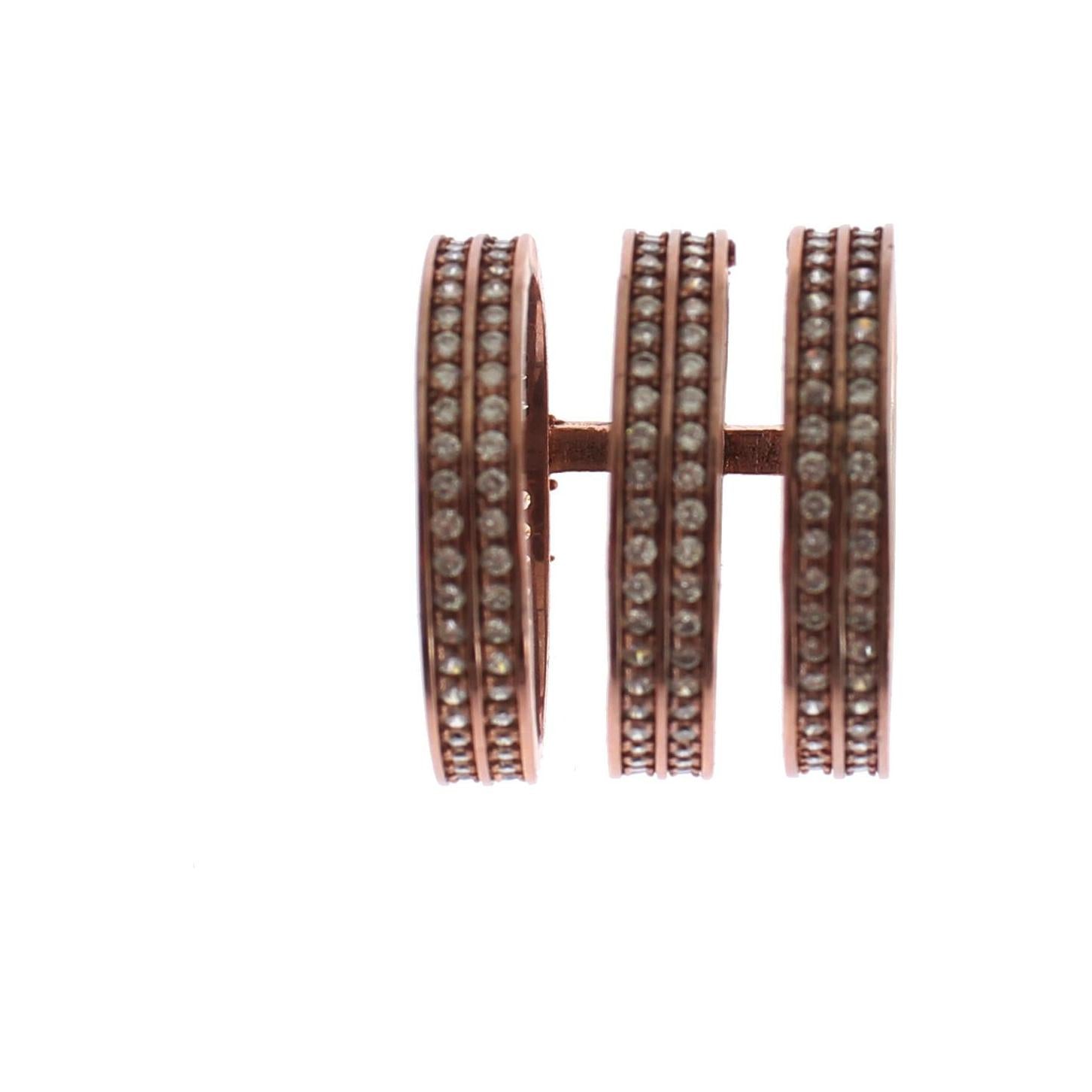 خاتم نيالايا المبهر المطلي بالذهب الوردي مرصع بأحجار الزركونيا المكعبة