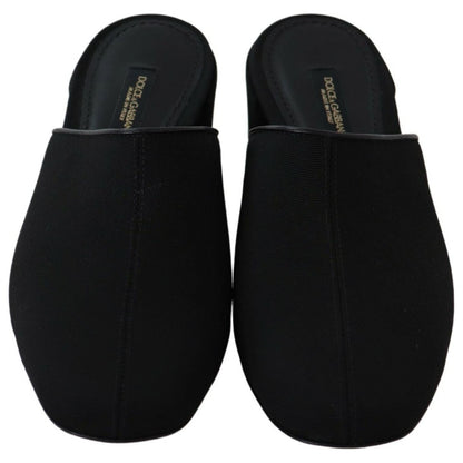 Dolce & Gabbana Black Grosgrain Slides Sandals Women Shoes