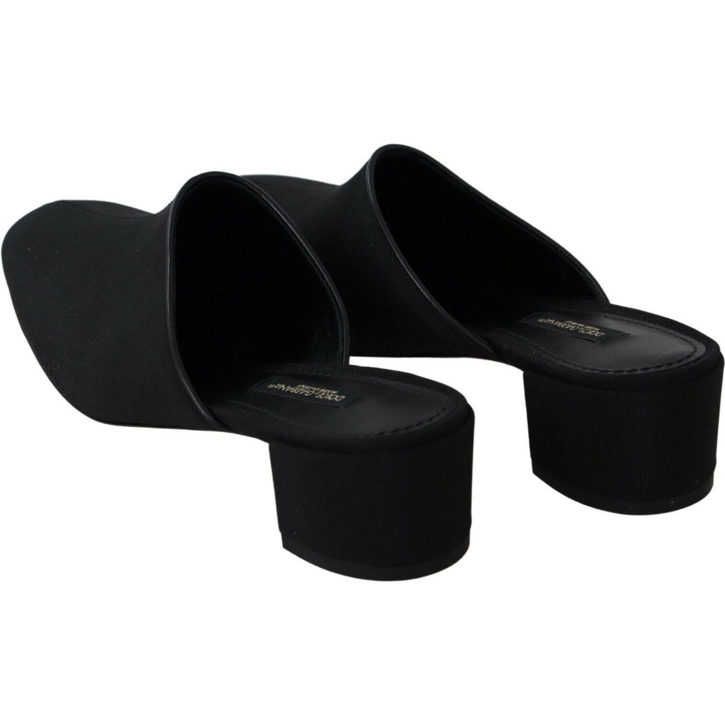 Dolce & Gabbana Black Grosgrain Slides Sandals Women Shoes