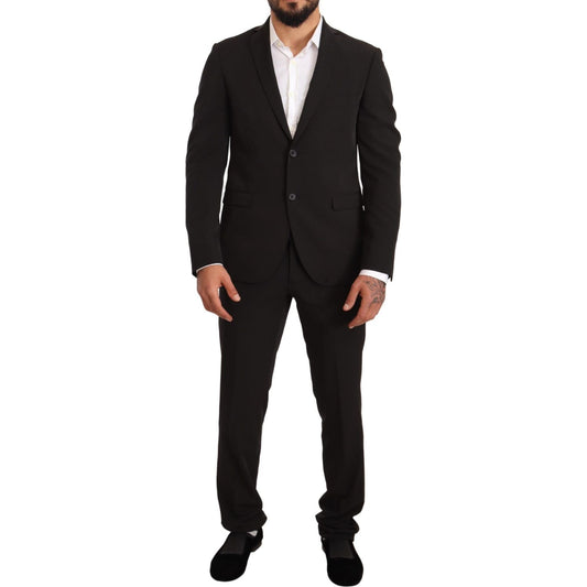 Domenico Tagliente Elegant Black Slim Fit Two-Piece Suit Domenico Tagliente