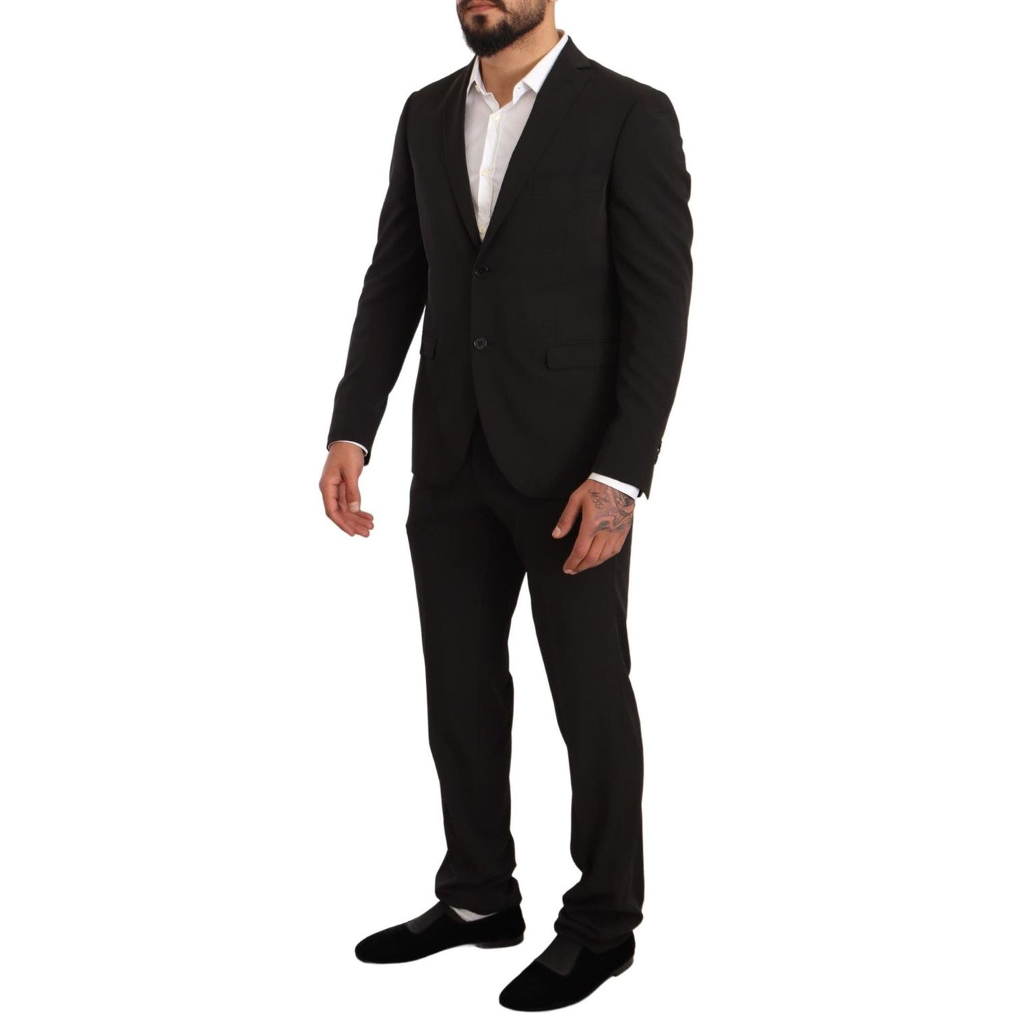 Domenico Tagliente Elegant Black Slim Fit Two-Piece Suit Domenico Tagliente