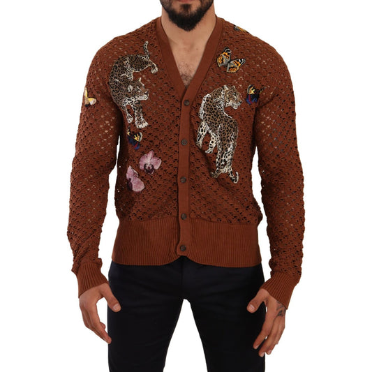 Dolce & Gabbana Refined Elegance Multicolor Embroidered Cardigan MAN SWEATERS Dolce & Gabbana