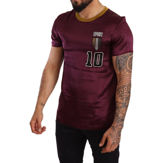 Dolce & Gabbana Elegant Purple Silk Short Sleeve T-Shirt Dolce & Gabbana