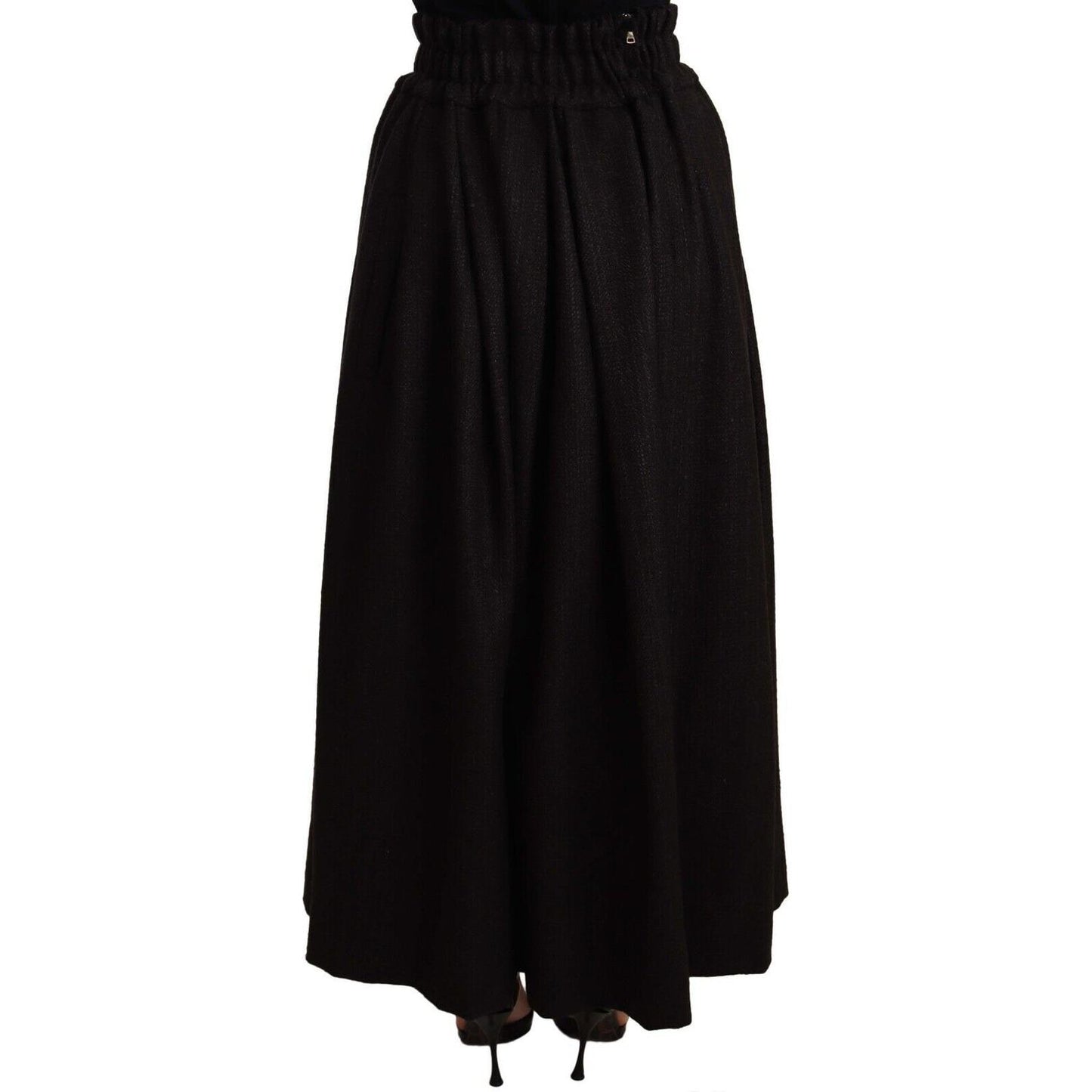 Dolce & Gabbana Elegant High Waist Maxi A-line Wool Skirt WOMAN SKIRTS Dolce & Gabbana