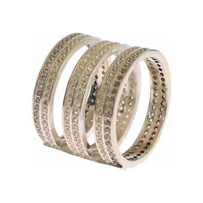 Nialaya Authentic Womens Clear CZ 925 Sterling Silver Ring