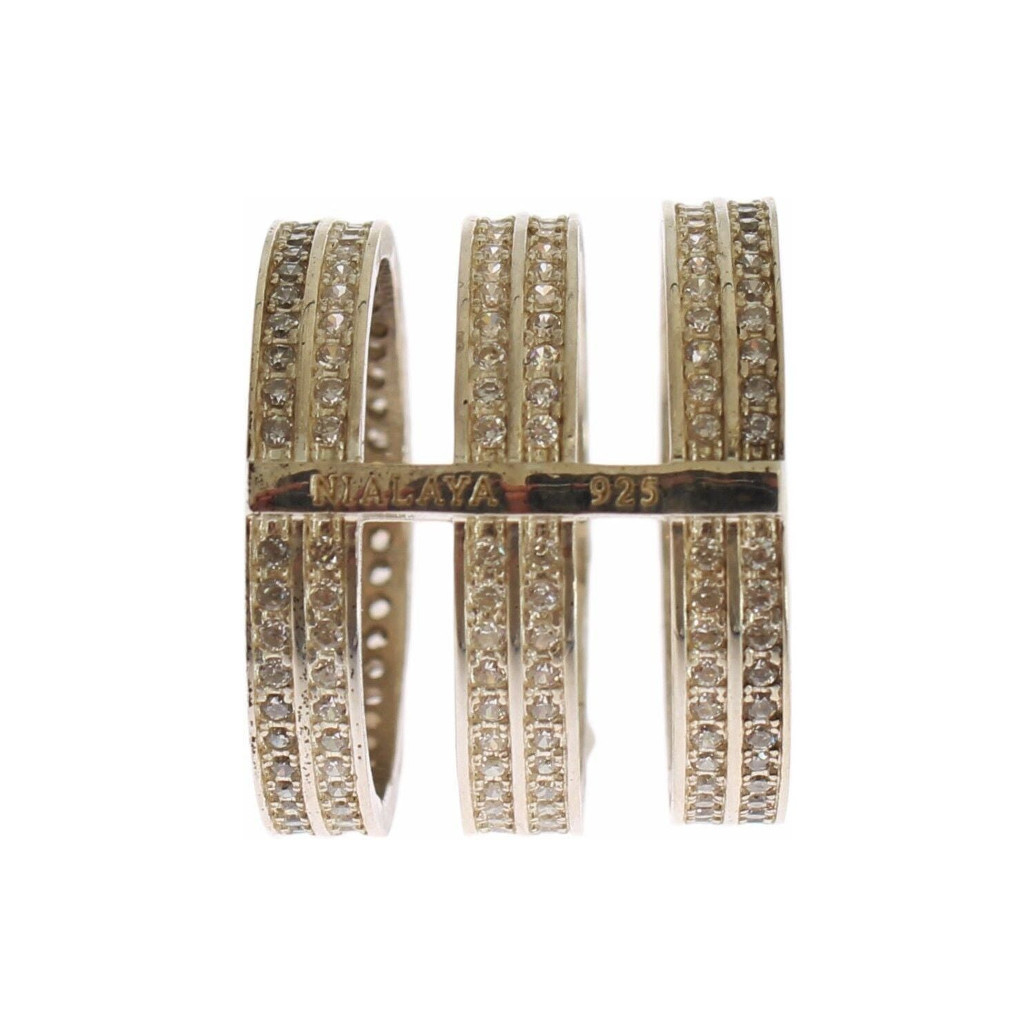 خاتم نيالايا الفضي المزين بالكريستال