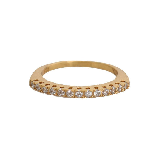 Nialaya Gold Authentic Womens Clear CZ Gold 925 Silver Ring