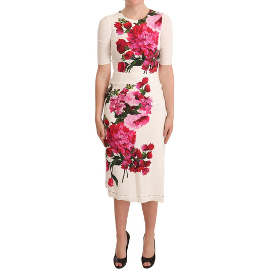 Dolce & Gabbana Elegant Floral Midi Bodycon Dress Dolce & Gabbana