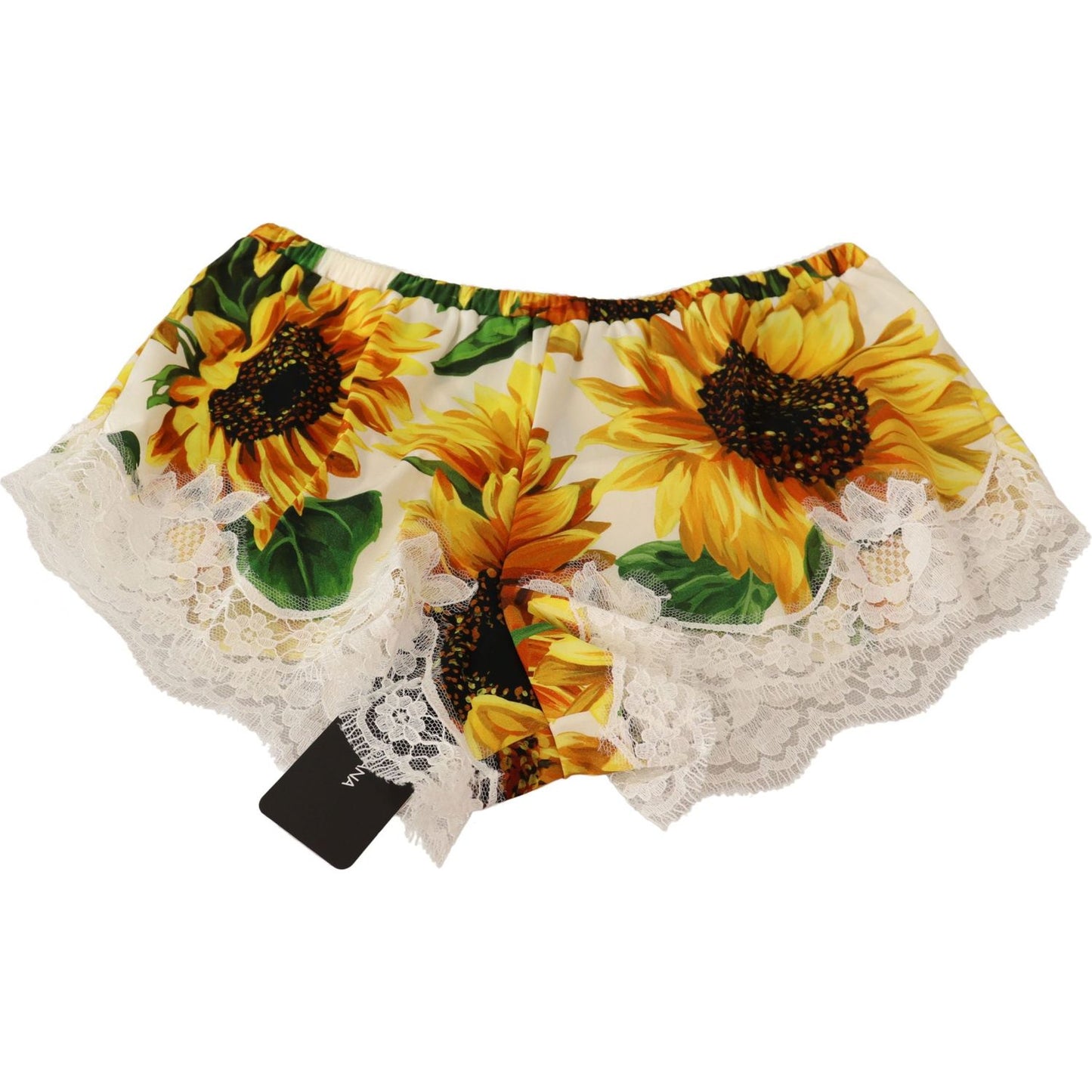 Dolce & Gabbana Sunflower Lace Lingerie Shorts - Silk Blend WOMAN UNDERWEAR Dolce & Gabbana