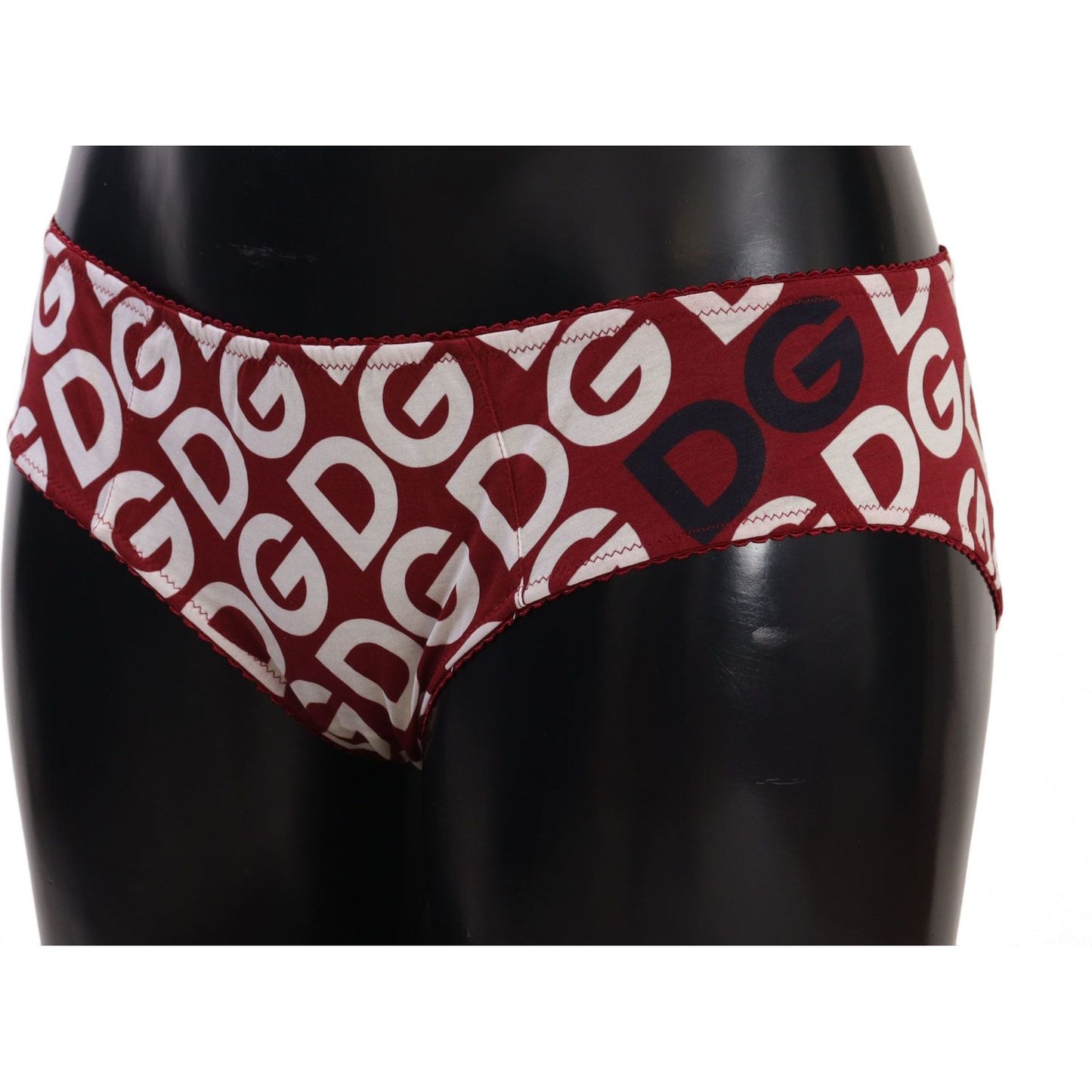 Dolce & Gabbana Chic Maroon White Logo Swim Bottoms WOMAN SWIMWEAR Dolce & Gabbana