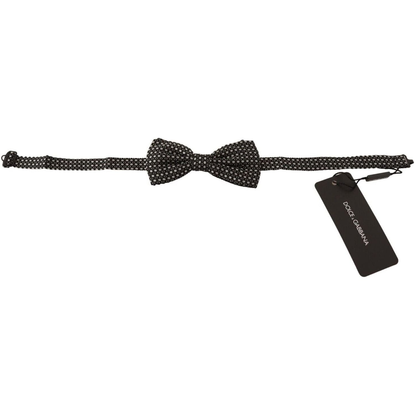 Dolce & Gabbana Elegant Silk Black Bow Tie with Metal Clasp Detail Necktie Dolce & Gabbana