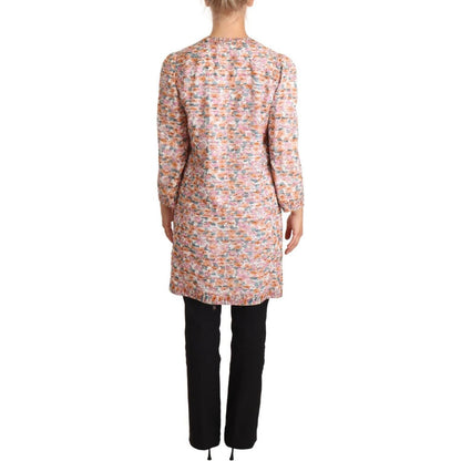 Dolce & Gabbana Multicolor Floral Print Silk Trench Coat Jacket