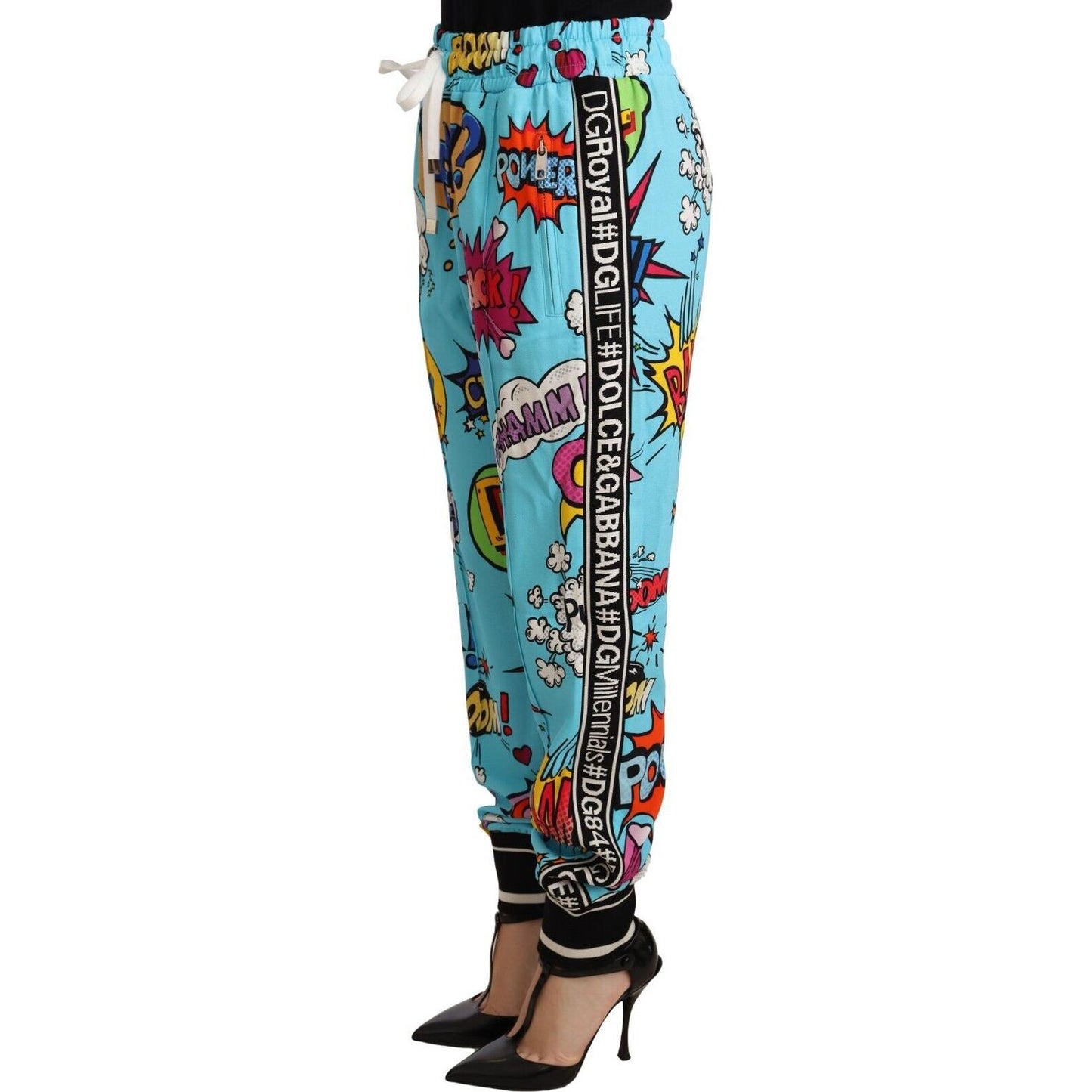 Dolce & Gabbana Chic Cartoon Print Knitted Jogger Pants Jeans & Pants Dolce & Gabbana