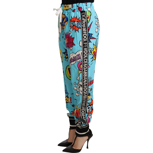 Dolce & Gabbana Chic Cartoon Print Knitted Jogger Pants Jeans & Pants Dolce & Gabbana