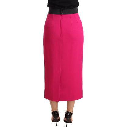 Dolce & Gabbana Pink High Waist Stretch Pencil Straight Skirt