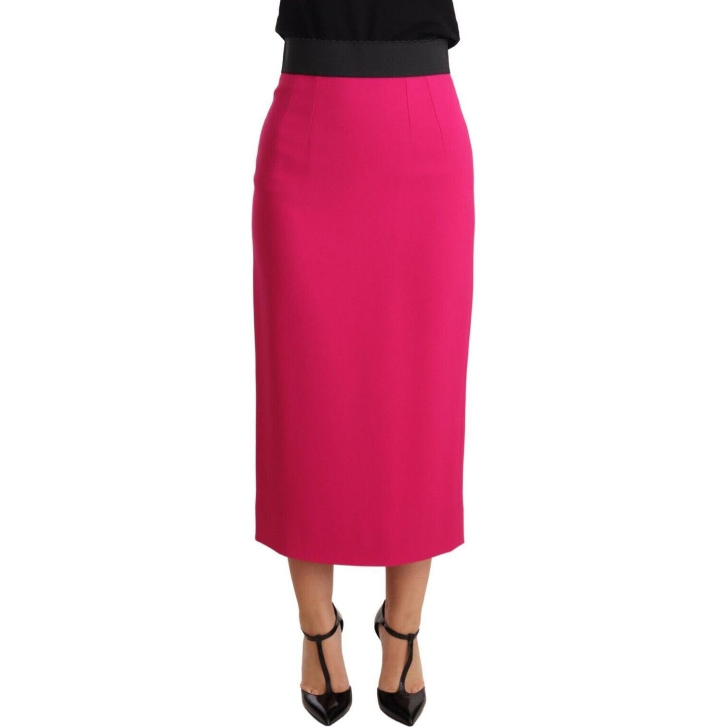 Dolce & Gabbana Pink High Waist Stretch Pencil Straight Skirt