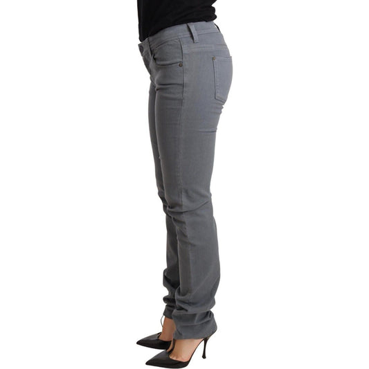 Ermanno Scervino Sleek Gray Low Waist Skinny Jeans Jeans & Pants Ermanno Scervino