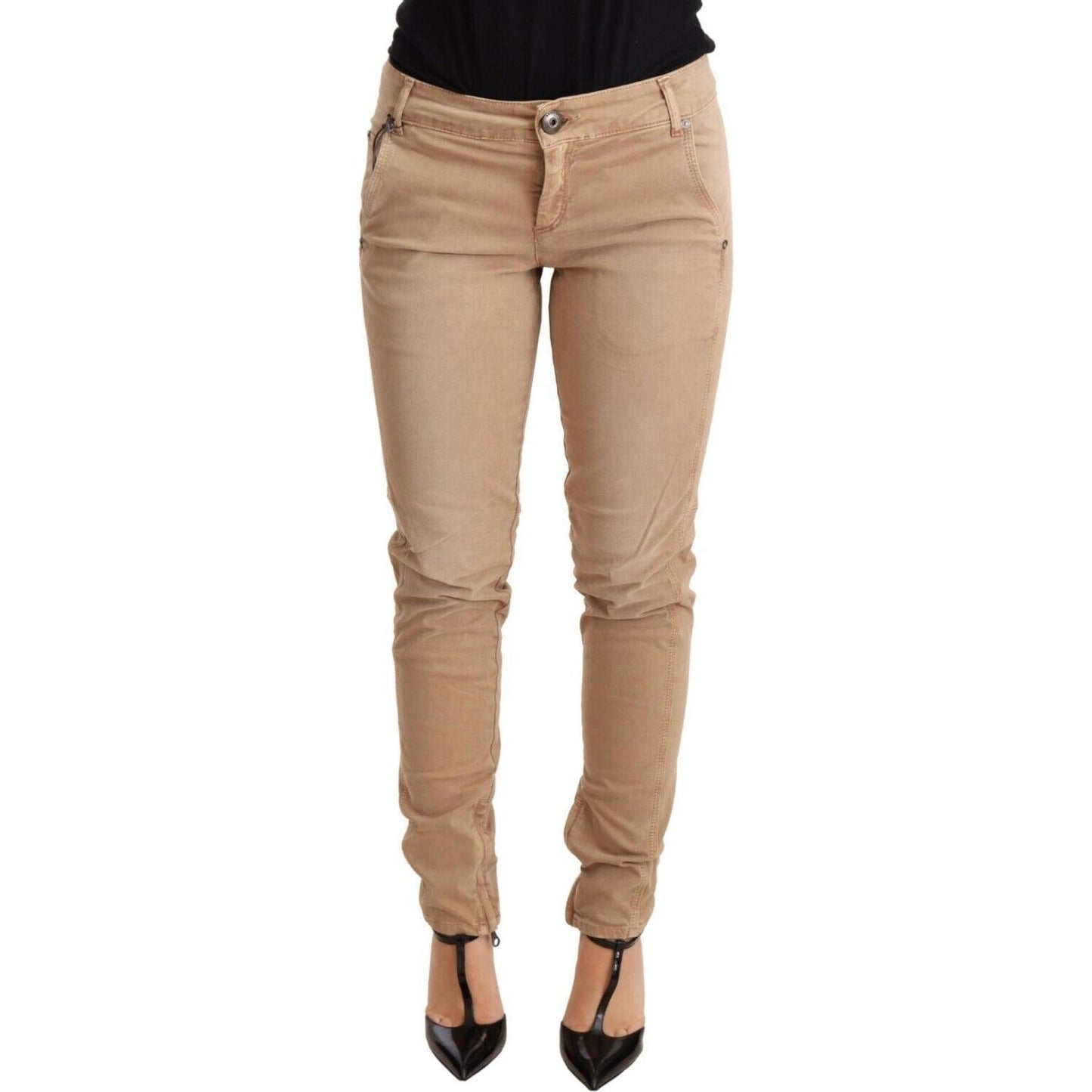 Ermanno Scervino Chic Low Waist Skinny Cotton Trousers Jeans & Pants Ermanno Scervino