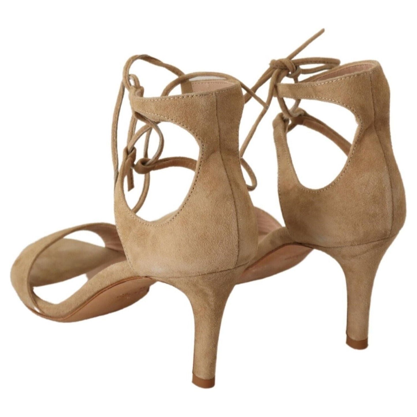 Maria Christina Elegant Beige Suede Ankle Strap Heels WOMAN PUMPS Maria Christina