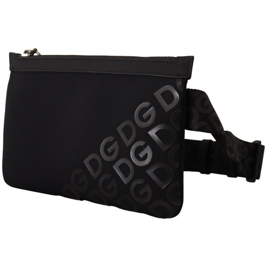 Dolce & Gabbana Sleek Black Monogram Neoprene Fanny Pack Dolce & Gabbana