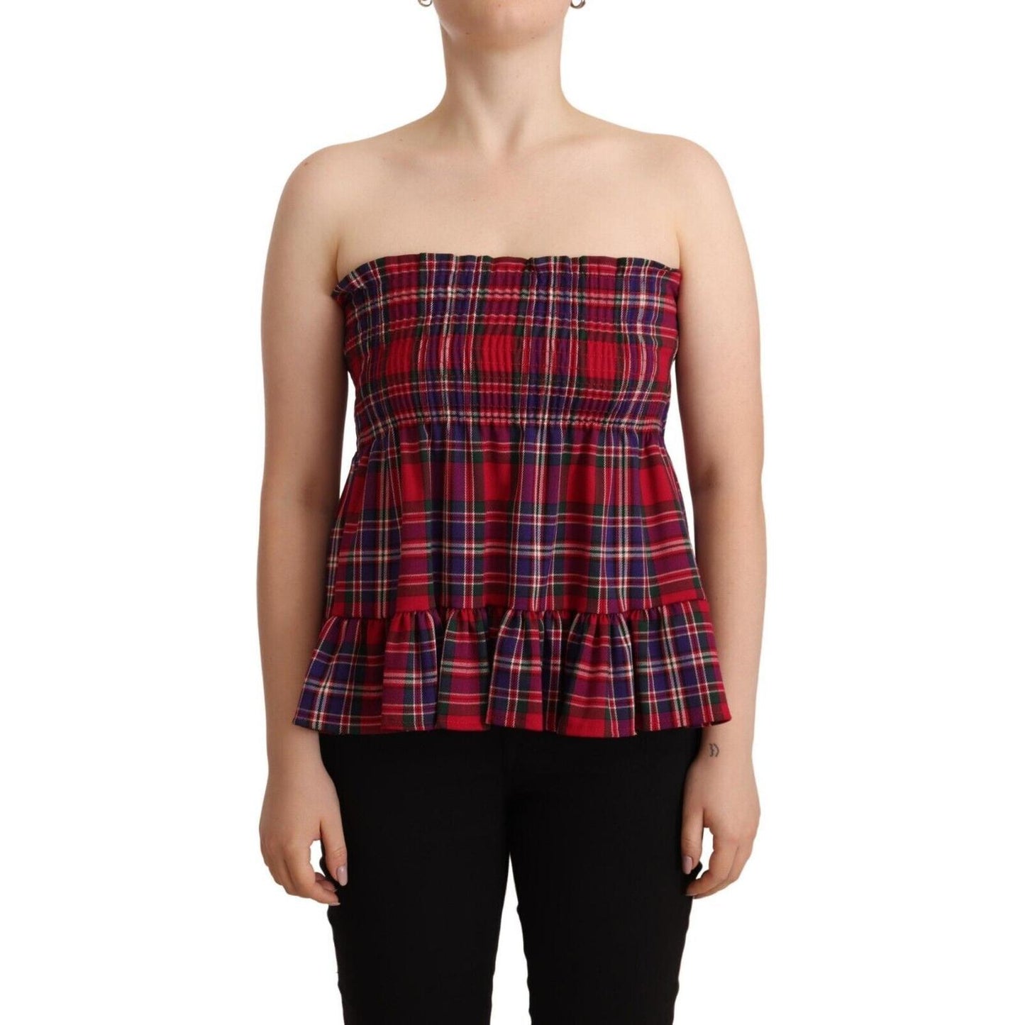 CAMPO DI FRAGOLE Multicolor Chekered Sleevelesss Tank Top