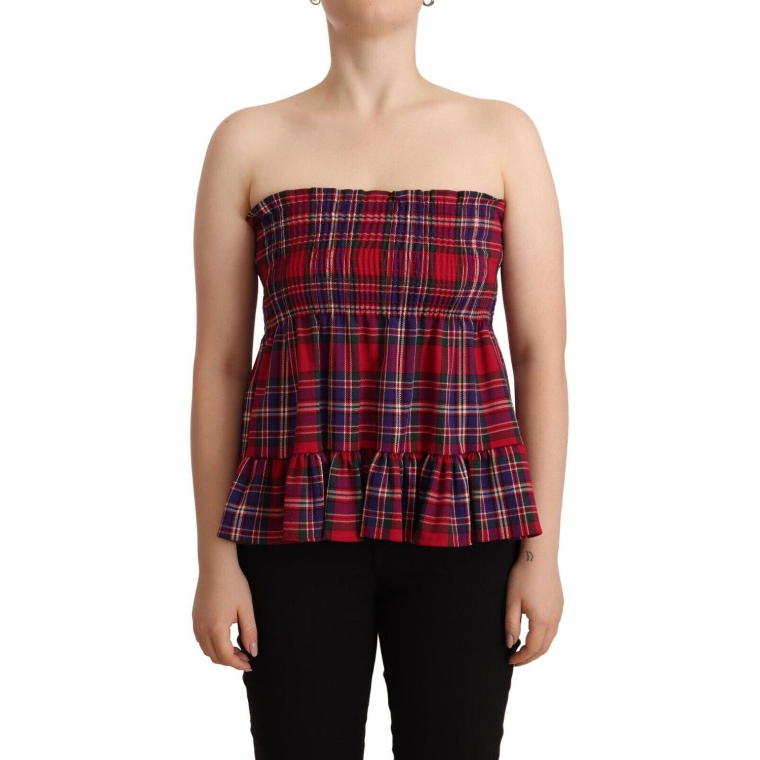 CAMPO DI FRAGOLE Multicolor Chekered Sleevelesss Tank Top