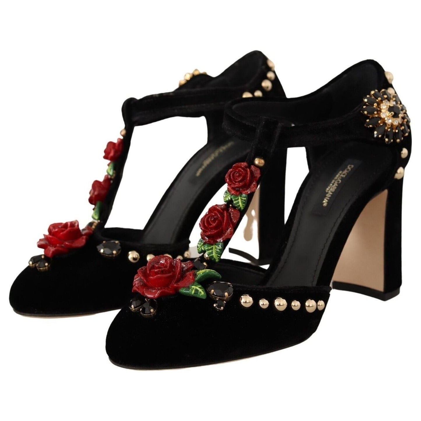 Dolce & Gabbana Elegant Velvet T-Strap Mary Jane Pumps Dolce & Gabbana