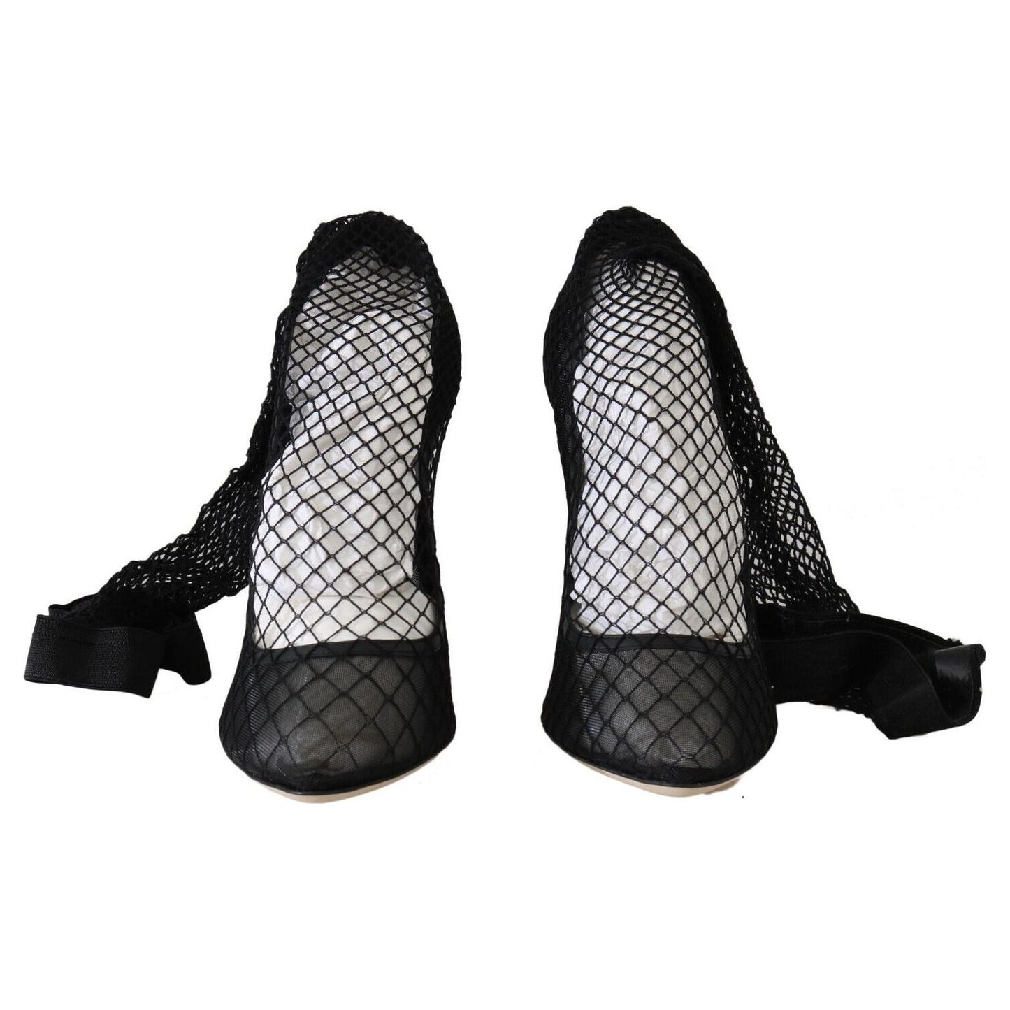 Dolce & Gabbana Elegant Netted Sock Pumps in Timeless Black Dolce & Gabbana