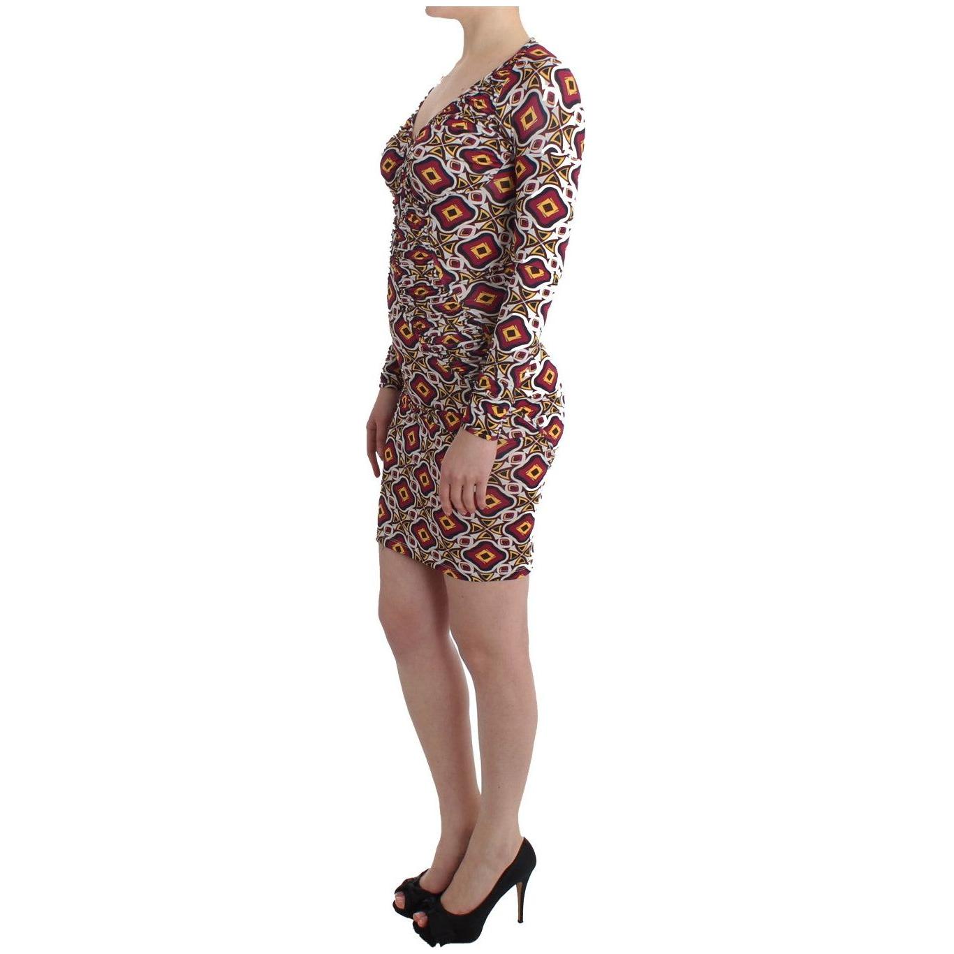 GF Ferre Multicolor Longsleeved Viscose Shift Dress